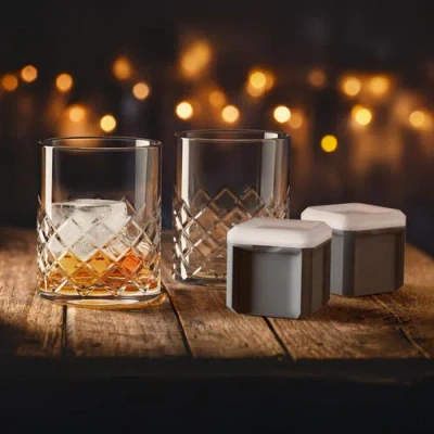 Final Touch Yarai Double Old-fashioned Glass Set In Transparent