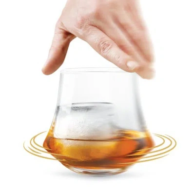 Final Touch Revolve Decanter Set With 2 Revolve Dof Glasses In Transparent