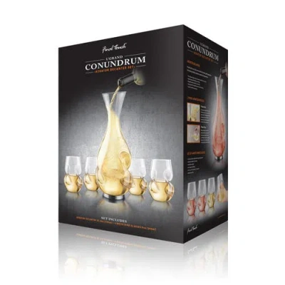 Final Touch L'grand Conundrum Aerator Decanter Set In Transparent