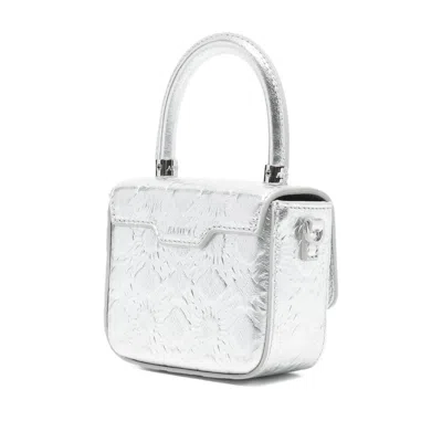 Amiri Embossed Top Handle Mini Bag In Silver