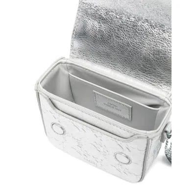 Amiri Embossed Top Handle Mini Bag In Silver