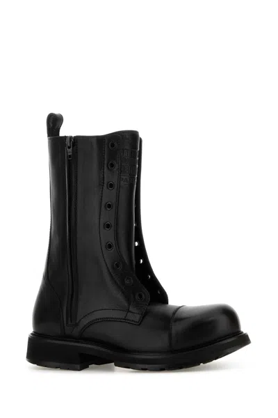 Balenciaga Rugged Leather Ankle Boots With Chunky Sole In Multi
