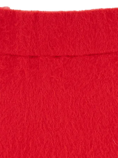 Fabiana Filippi Red Skirt With Hidden Closure And Brushed Effect In Wool Blend Woman In Red