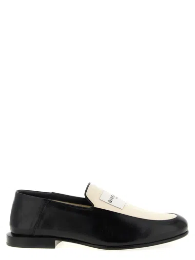 Givenchy Two-tone Leather And Canvas Label Loafers In Multi