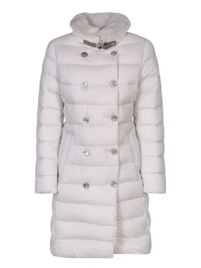 Moorer Long Padded Jacket In White