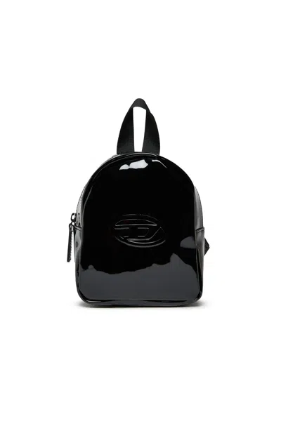 Diesel Debossed-logo Backpack In Black