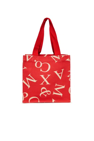 Max & Co Tote Bag With Oversized Logo Lettering In Red
