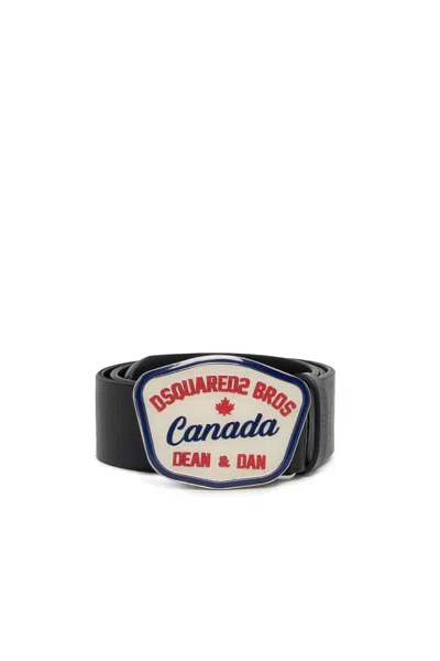 Dsquared2 Belt With Logo Buckle In Multi