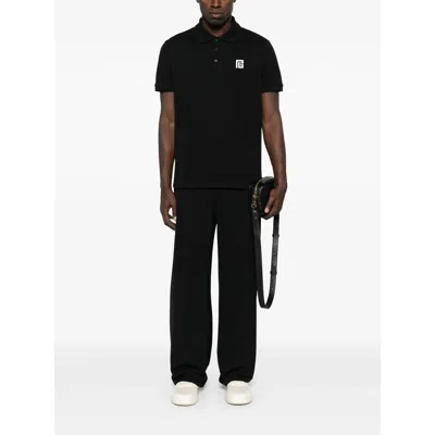 Balmain Neutrals Polo Shirts Men In Black