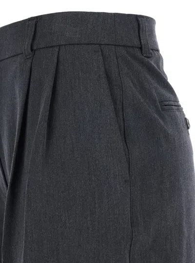 Dunst Grey Tailored Trousers With Front Pleats In Fabric Woman In Gray