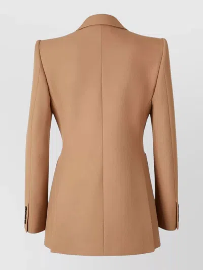 Chloé Tailored Jacket Structured Shoulders Notched Lapels In Brown
