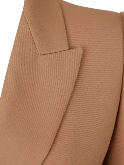 Chloé Tailored Jacket Structured Shoulders Notched Lapels In Brown
