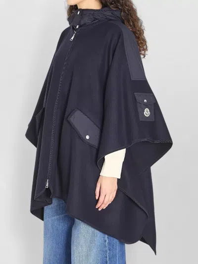 Moncler Wool Nylon Cape Hood And Pockets