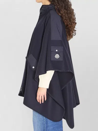 Moncler Wool Nylon Cape Hood And Pockets