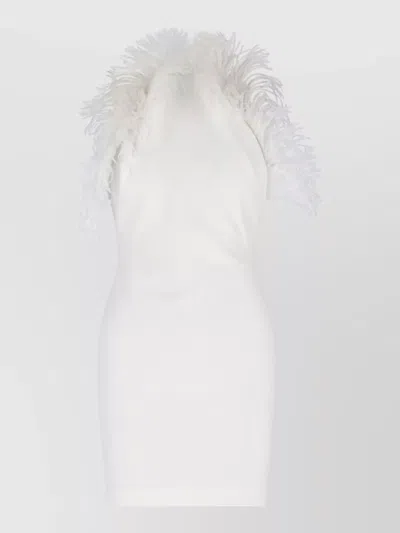 Attico Mini Feather Dress In White