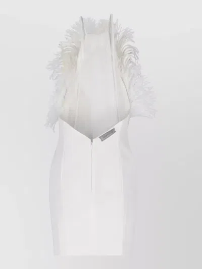 Attico Mini Feather Dress In White
