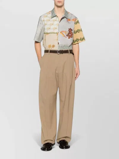 Paul Smith Cotton Shirt Camp Collar Floral Patchwork In Multi