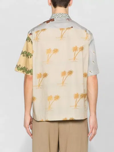 Paul Smith Cotton Shirt Camp Collar Floral Patchwork In Multi