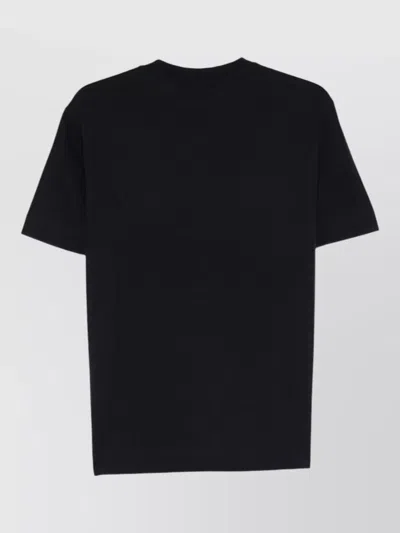 Emporio Armani Cotton Textured Short-sleeve T-shirt In Black