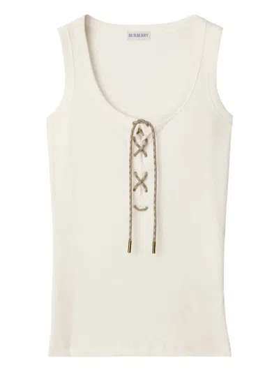 Burberry Adjustable-drawcord Tank Top In White