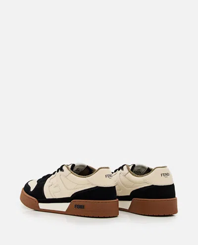 Fendi Match Leather And Suede Sneakers In Multi