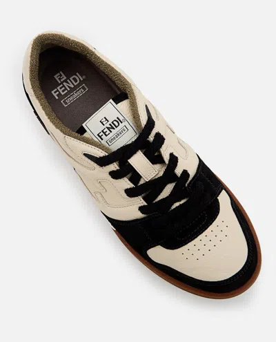 Fendi Match Leather And Suede Sneakers In Multi
