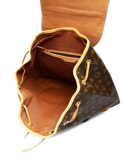 Pre-owned Louis Vuitton 1996 Gm Montsouris Monogram Backpack In Brown