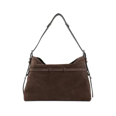 Givenchy Brown Voyou Medium Suede Calf Leather Shoulder Bag In Brown