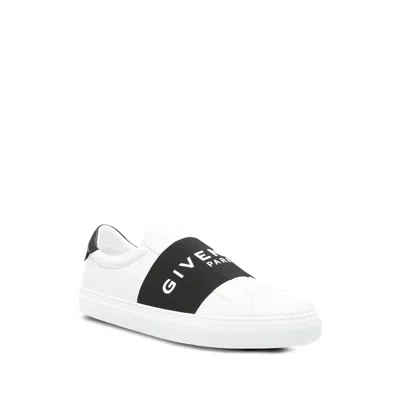 Givenchy Urban Street Leather Sneakers With Elastic Band In White