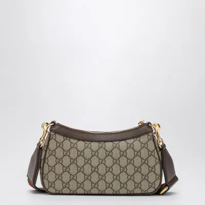 Gucci Women Beige Shoulder Bag With Gg Plaque On The Front And Chain-link Handle In Gg Canvas Woman In White