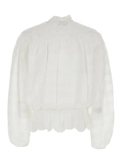 Isabel Marant Étoile Polly Lace And Cotton Blouse In White