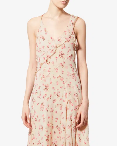 Isabel Marant Étoile Luxie Floral-pattern Midi Dress In Neutral