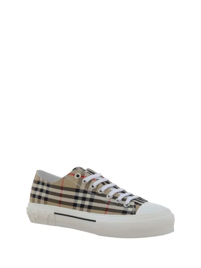 Burberry Cotton Sneaker With Vintage Check Pattern In Multi
