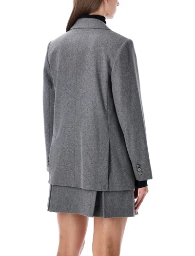 Apc A.p.c. A.p.c. Lucy Double-breasted Wool Blazer In Gray