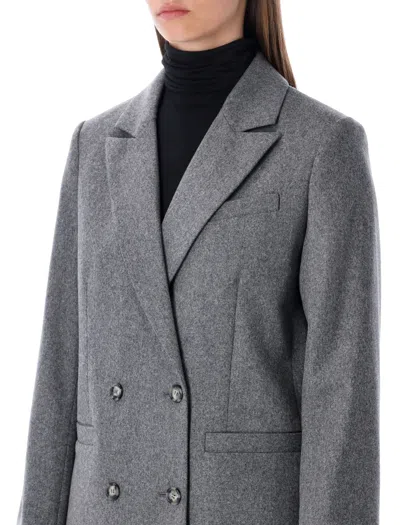 Apc A.p.c. A.p.c. Lucy Double-breasted Wool Blazer In Gray