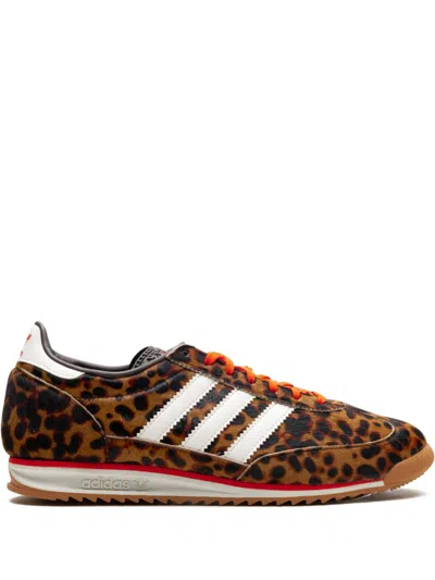 Adidas Originals Womens Adidas Sl 72 Leopard-print Suede And Mesh Low-top Trainers In Black