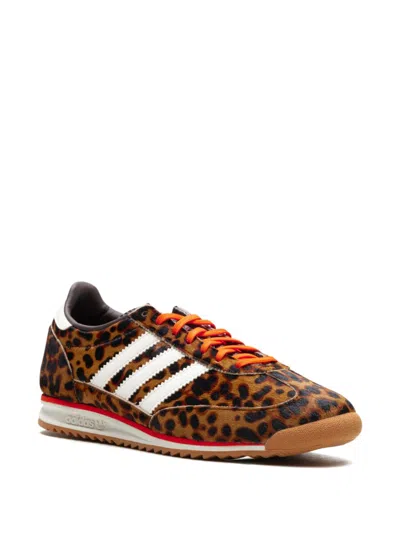 Adidas Originals Womens Adidas Sl 72 Leopard-print Suede And Mesh Low-top Trainers In Black