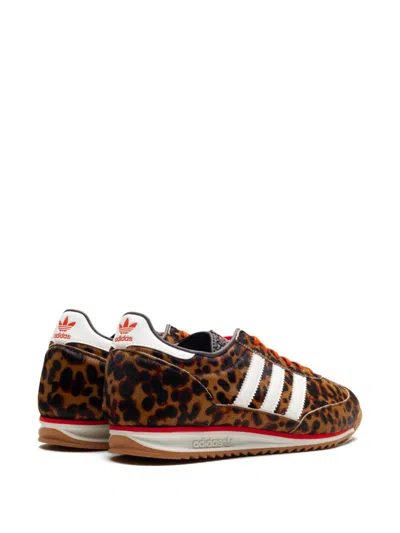 Adidas Originals Womens Adidas Sl 72 Leopard-print Suede And Mesh Low-top Trainers In Black