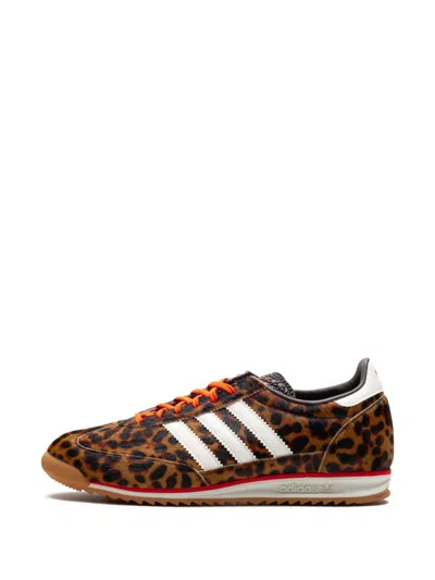 Adidas Originals Womens Adidas Sl 72 Leopard-print Suede And Mesh Low-top Trainers In Black