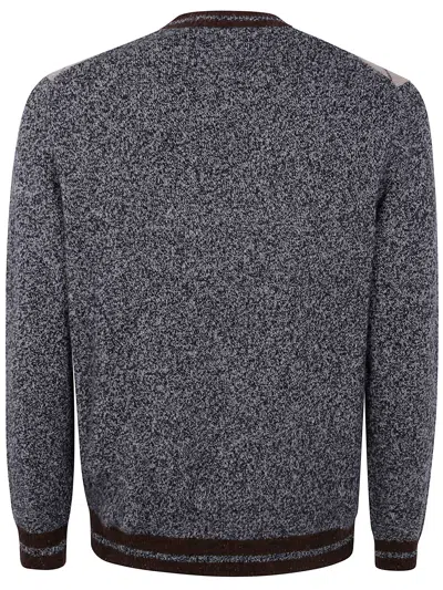 Ballantyne Argyle-pattern Wool Sweater In Black