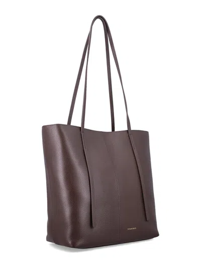 By Malene Birger Abilso Square Leather Tote Bag In Brown