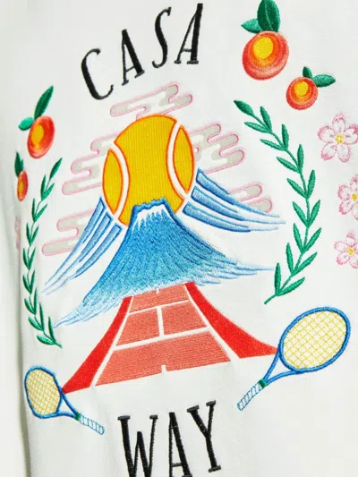 Casablanca Casa Way Mountain Embroidered Sweatshirt In White
