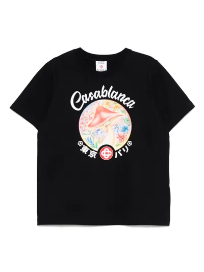Casablanca Mushroom Emblem T-shirt In Black