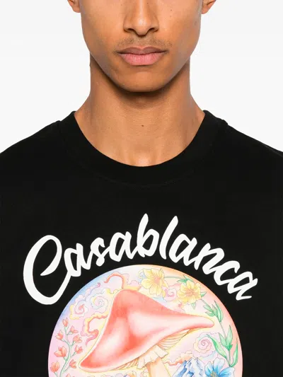 Casablanca Mushroom Emblem T-shirt In Black