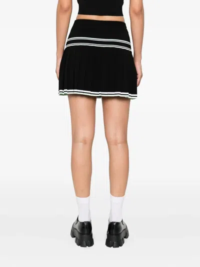 Casablanca Pleated Skirt With Stripes In Black