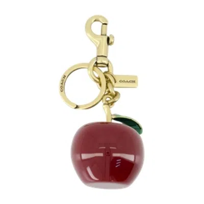Coach Womens Multi Small Apple Resin And Enamel Bag Charm In Brown