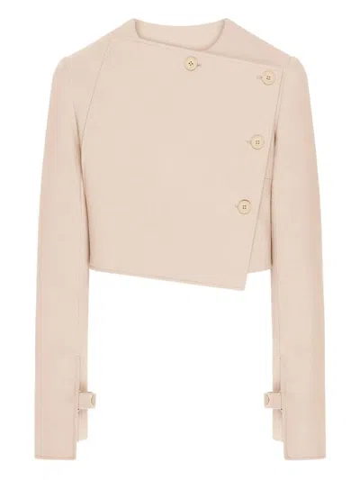 Courrèges Button Jacket In Brown