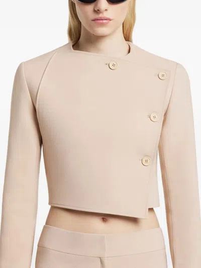 Courrèges Button Jacket In Brown