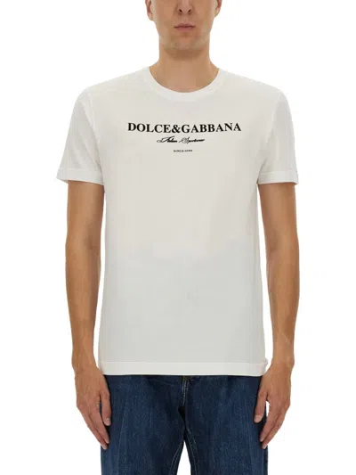 Dolce & Gabbana Cotton T-shirt With Print In White
