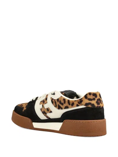 Fendi Low-top Platform In Multicolor Cavallino Calfskin And Suede In Multi